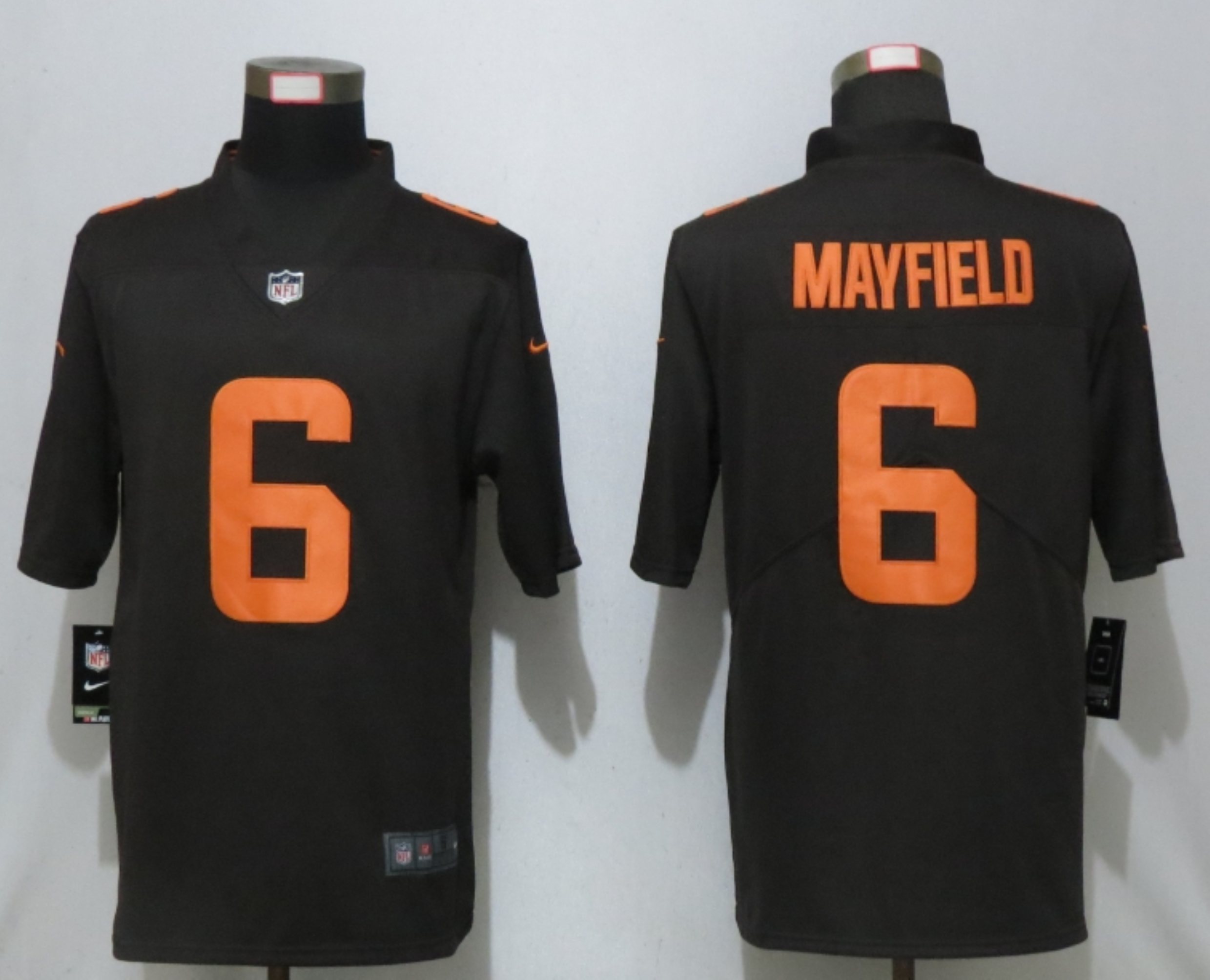 Men New Nike Cleveland Browns #6 Mayfield Brown lternate Vapor Limited Jersey->cleveland browns->NFL Jersey